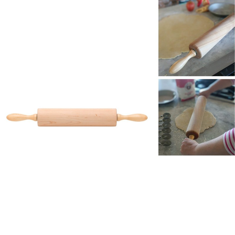 Ateco 12275 Professional Rolling Pin 12-Inch Barrel Solid Rock Maple Made in USA
