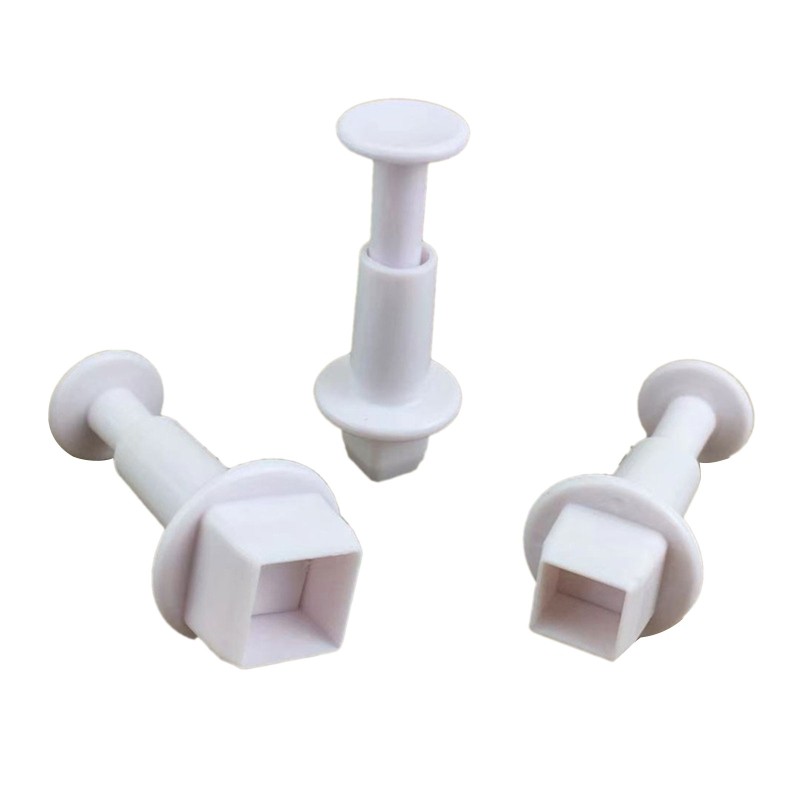 3 Pieces Square Plunger Fondant Cutter Sugarcraft Cake Decorating Tools DIY