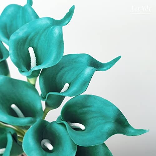 Artificial Calla Lily Teal Flowers for Wedding Bouquet FlowerPcs 12 Teal Blue gallery