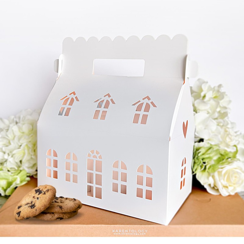 10 Pcs Large Mansion House Shaped Gift Boxes for Treats, Dessert, Fancy Cooki…