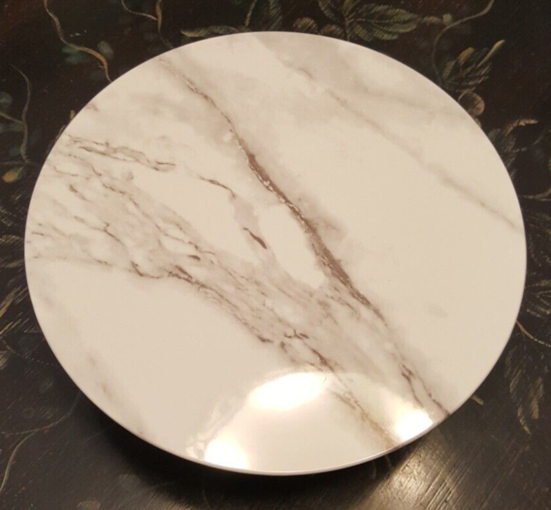 Threshold Marble Look 12" Cake Stand Melamine 4" Tall 12” Across [2 Piece Set] gallery