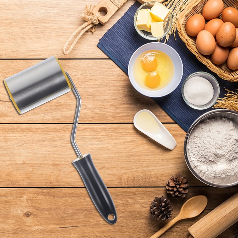Stainless Steel Biscuit Grinding Tool Baking Roller Pin Pizza Dough gallery