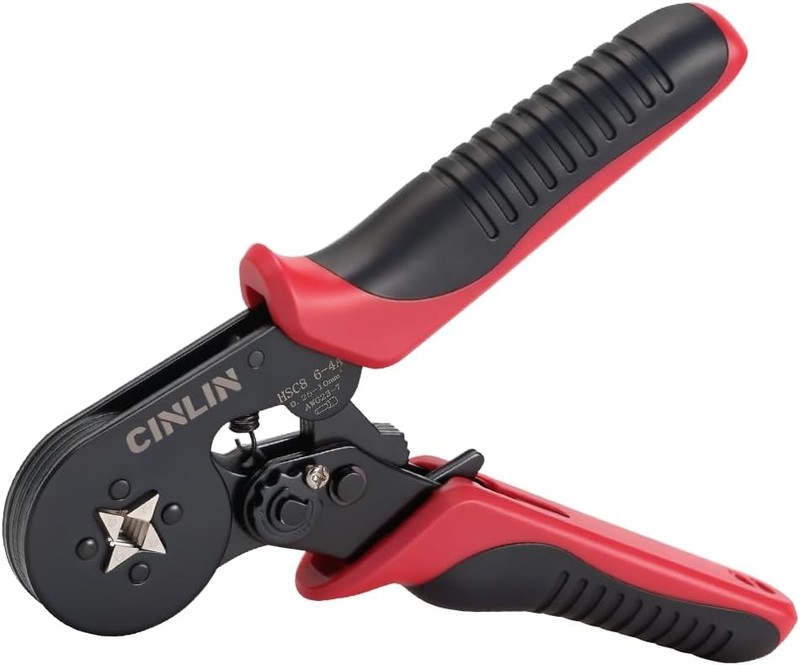Crimping Tool, Square Crimper Pliers for 10 to 22 AWG Wire Terminals, Built-In