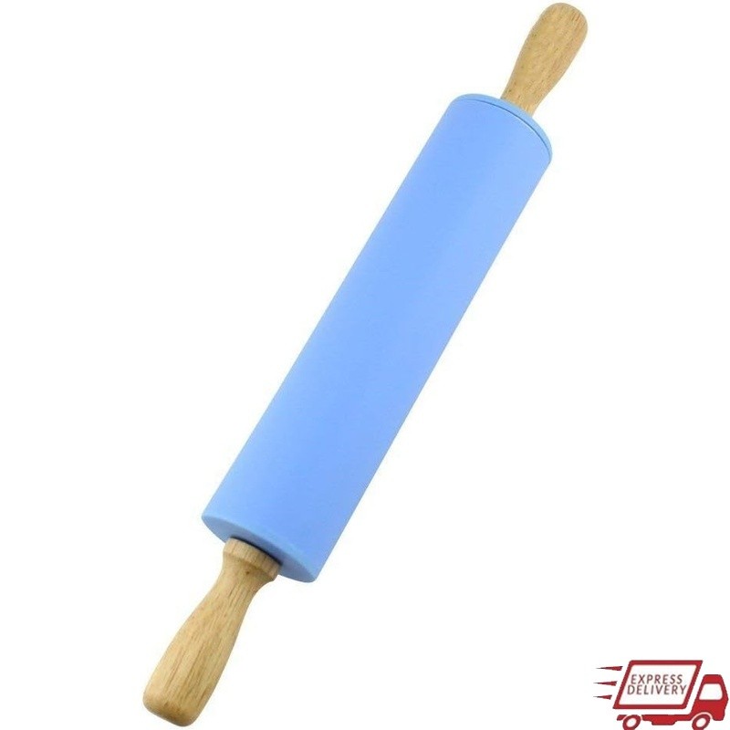 Silicone Non-Stick Rolling Pin Kitchen Utensil Dough Pastry Tool Easy Clean New