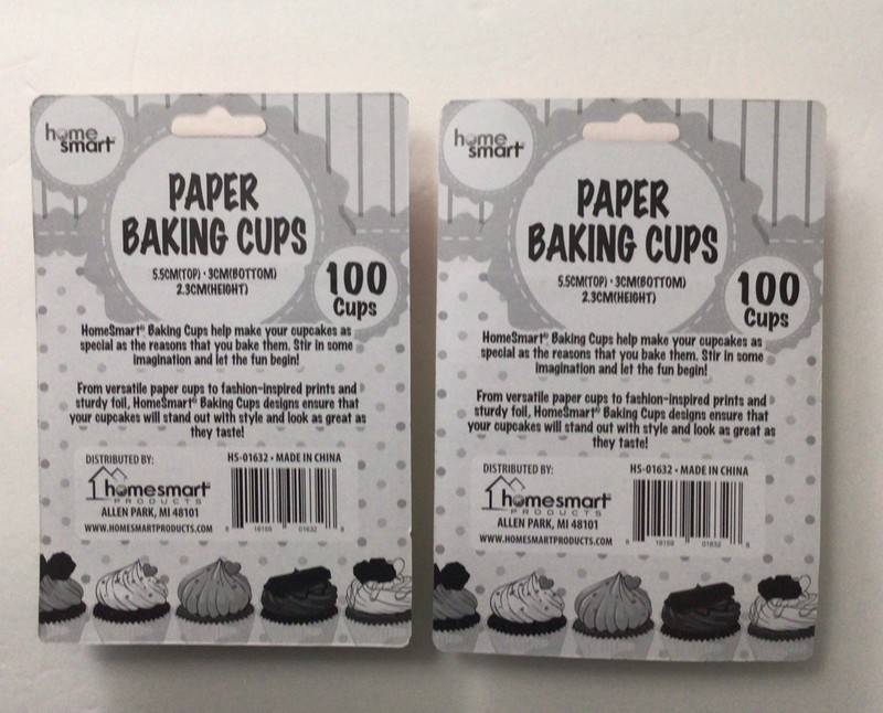 2 SET OF 100 COUNT HOME SMART PAPER CUPCAKE BAKING CUPS, 5.5 Cm X 3 Cm X 2.3 Cm gallery