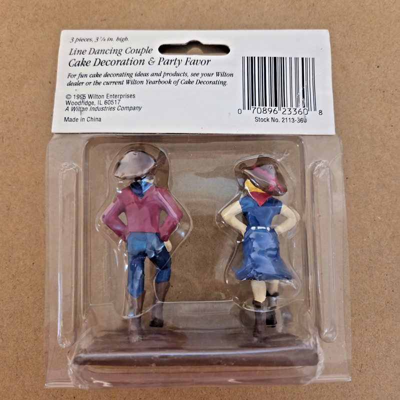 Vintage Wilton Line Dancing Couple Cake Topper Figurine 2113-360 1995 New NOS gallery
