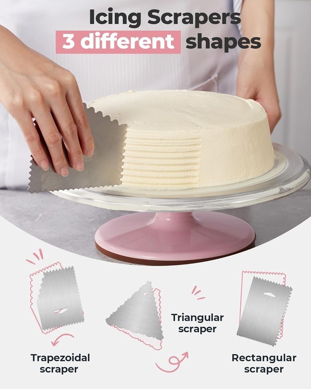 Aluminium Cake Turntable Set, Baking Tools with Revolving 12" Cake Stand for ... gallery