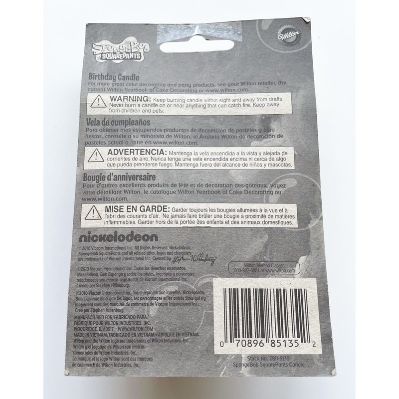 New in Package Y2K Wilton Spongebob Birthday Candle Cake Topper Rare gallery