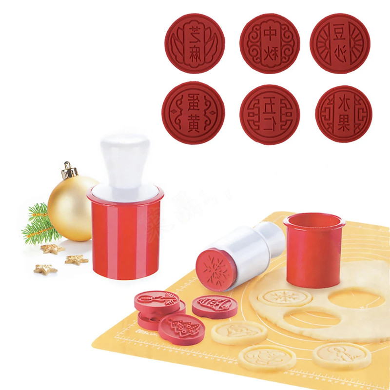 6PCS Christmas Cookie Cutter Cake Mold Snowflakes Button Biscuit Fondant DIY gallery