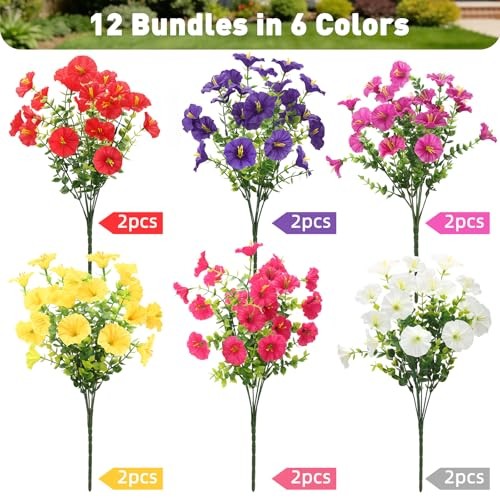 Artificial Flowers for Outdoors, Fake Flowers, UV Resistant Artificial Outdoor gallery