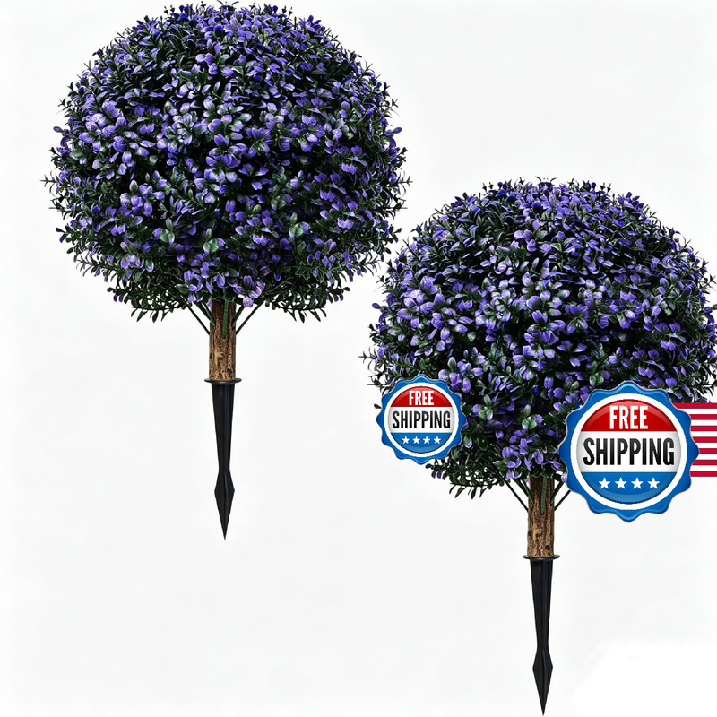 Thkful Boxwood Ball Topiary Ball Tree Artificial Outdoor Set Of 2Faux Bushes