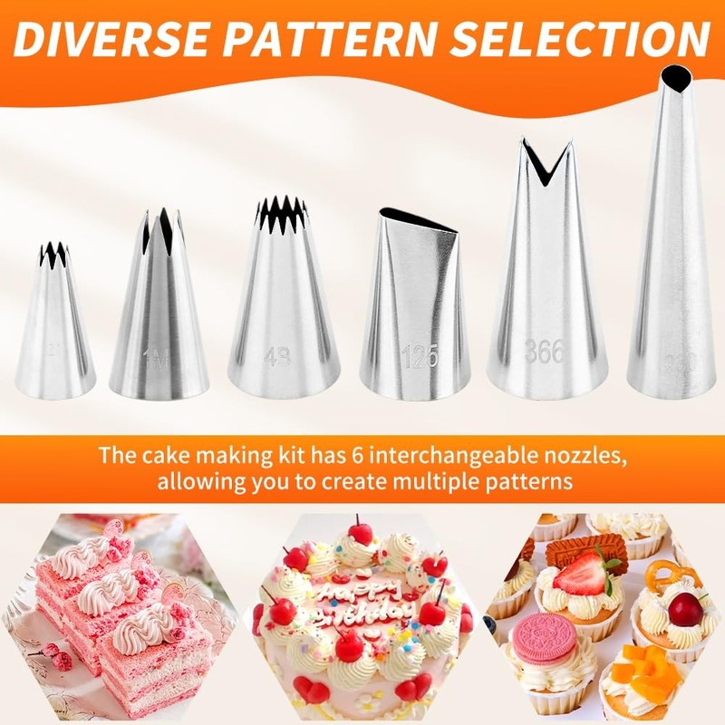 Frosting Piping Kit, 24PCS Dessert Decorating Syringe Set, Cake Icing Piping ... gallery