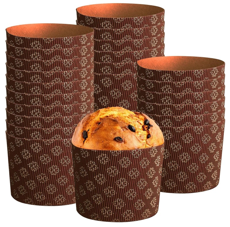 12 PCS 5 Inch Panettone Paper Molds Easter Bread Forms Baking Cups NonStick