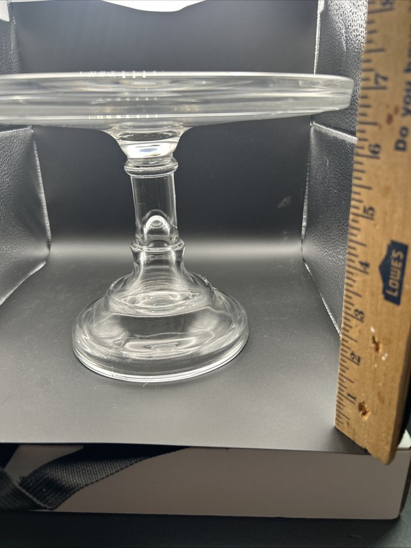 Antique Glass 10” Cake Plate Tall Very Old Heavy Base Cottage Core Grandma Core gallery