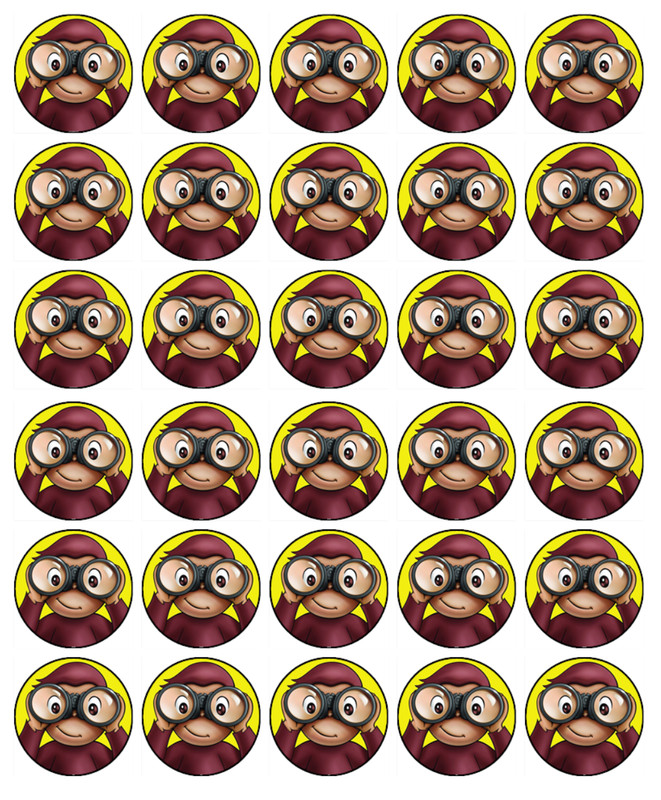 Curious George Edible Cupcake Toppers Wafer Birthday Cake Decoration (2 Sizes) gallery