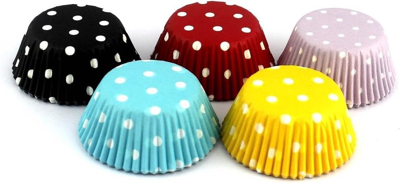 Rainbow Mini Polka Dots Cupcake Liners 300 Pcs, No Smell, & gallery