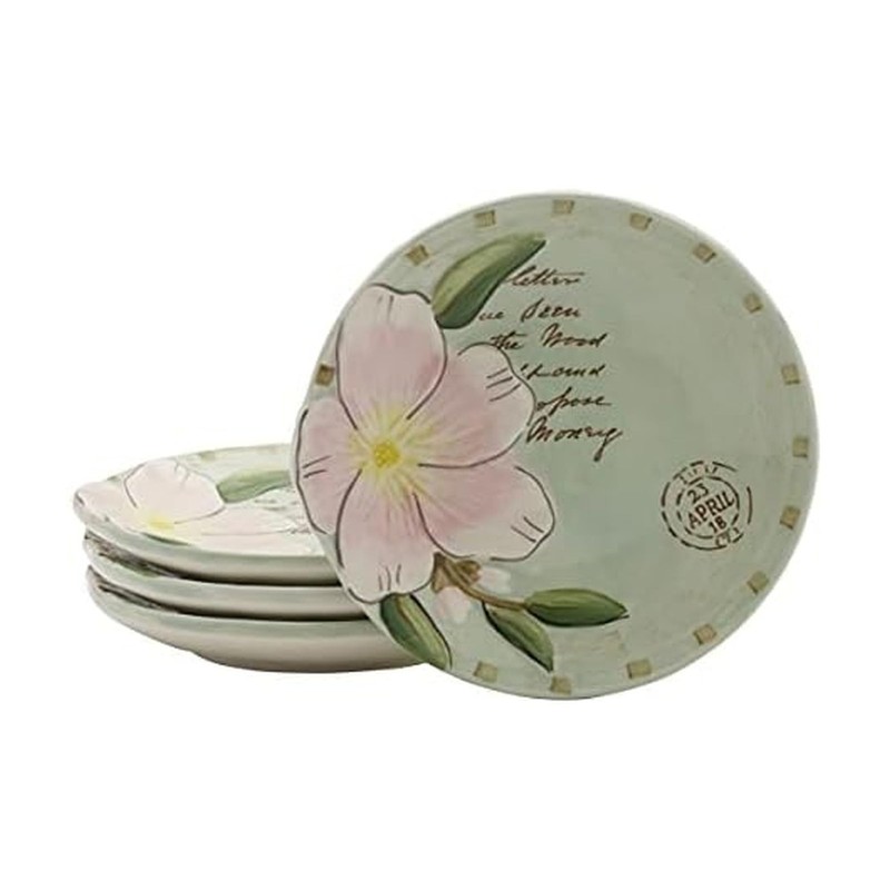 Fitz & Floyd and Toulouse Appetizer Set of 4, 5-Inch, Green