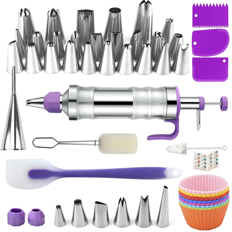 Dessert Decorating Syringe Set, Icing Piping Kit Stainless Steels Cake Decora…