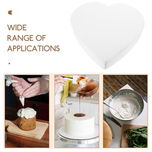 Heart Shaped Cake Dummy 8 Inch Foam Cake Model for Wedding 20X20X5CM White gallery