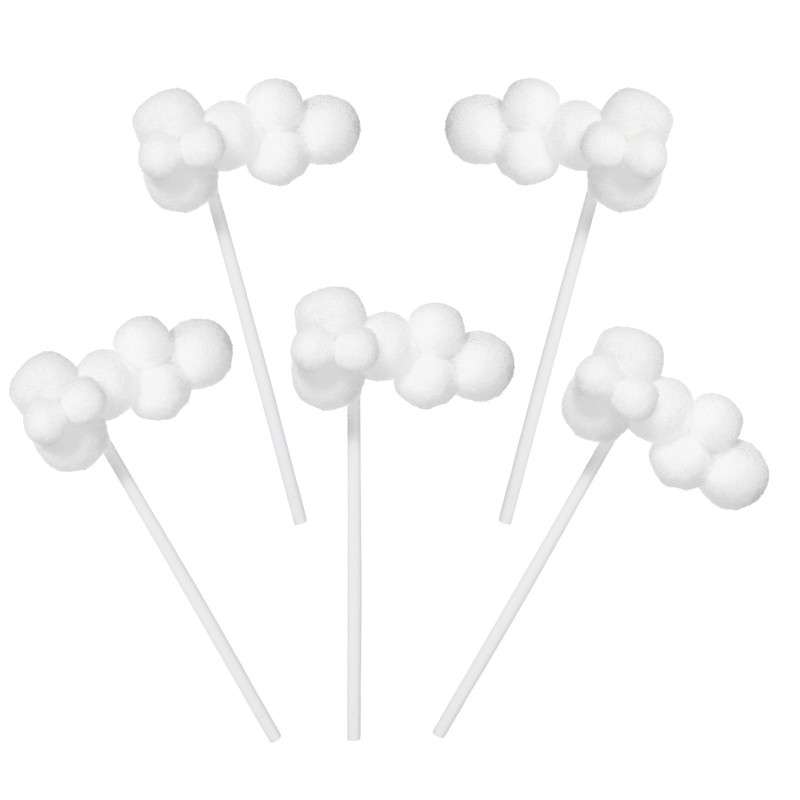 10 Pcs Cloud Cupcake Toppers, 1.1 x 1.9 Inch Plush Cloud Cake Toppers, White