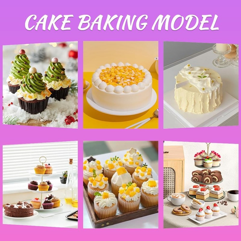 Cake Stand Rotating Turntable kit with Reusable Piping Bag and Piping Tips,Of... gallery