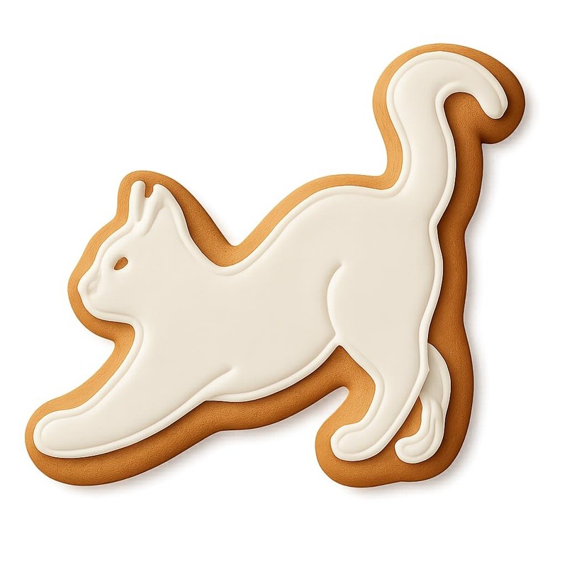 Stretching Egyptian Mau Cookie Cutter & Stamp, Fondant & Clay – 4×3