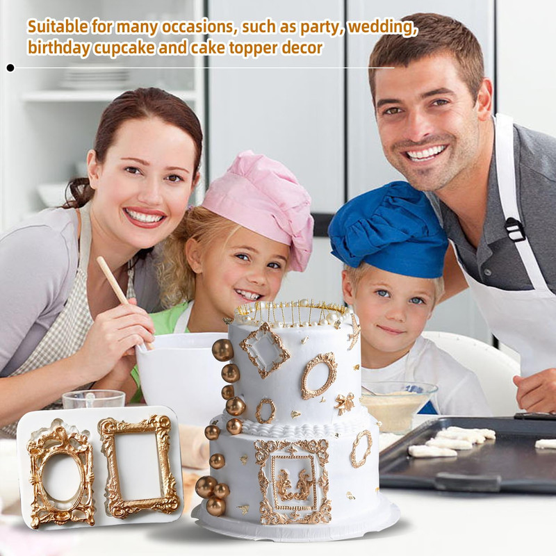 Photo Frame Silicone Fondant Molds,Picture Frames Chocolate Mold for Crafts,Suga gallery