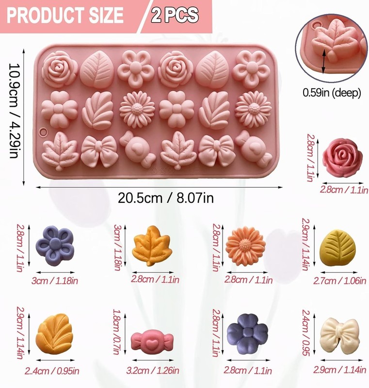 Daisy Chocolate Molds set Daisy Flower Silicone Candy Tray 2 PCS gallery