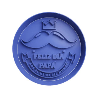 Crown with Moustache Fathers Day Cookie Cutter