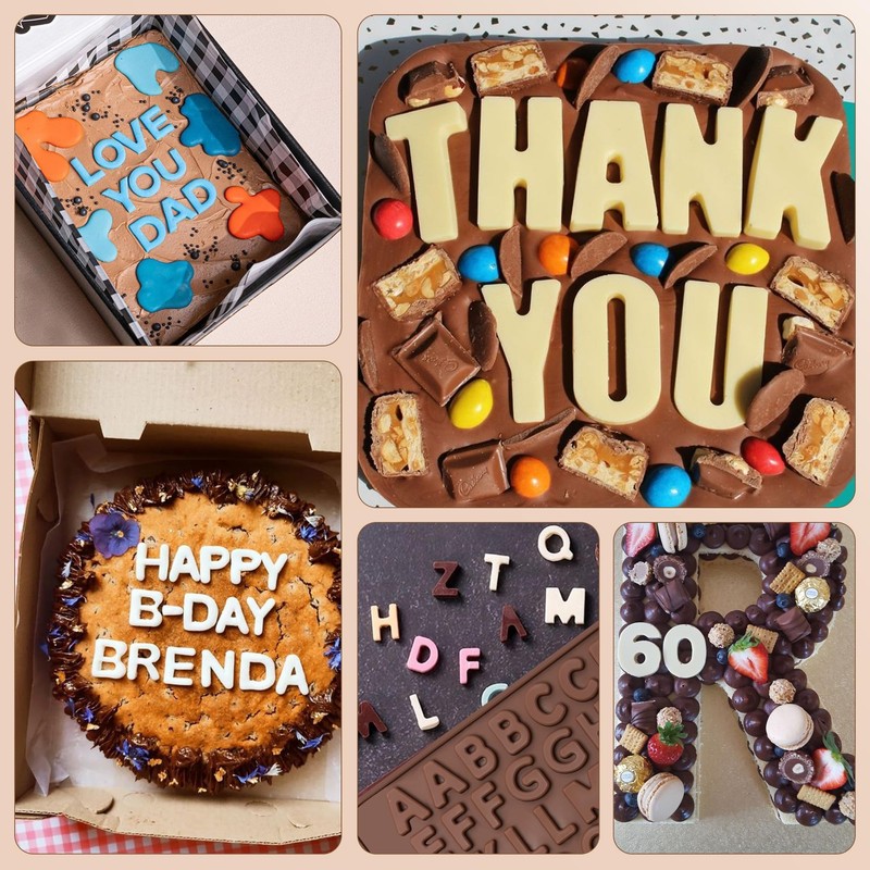 2pcs Silicone Letter Number Molds Happy Birthday Chocolate Cake Decorations gallery
