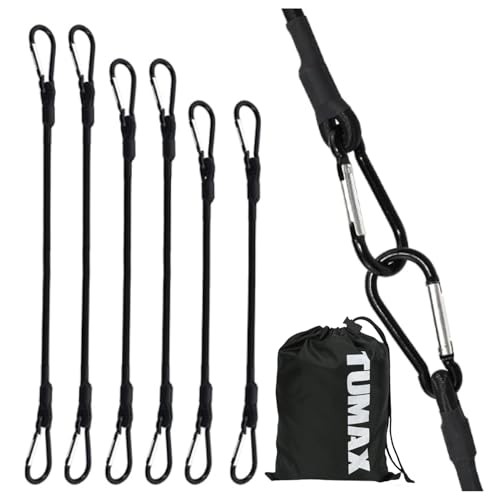 Bungee Cords with Carabiner Hooks - 6 Pack Heavy Duty Long Carabiner Rubber gallery