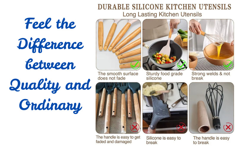 33-Piece Silicone Kitchen Cooking Utensils Set with Holder| Heat-Resistant gallery