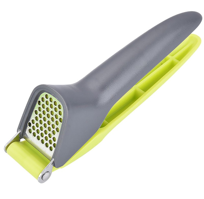 Garlic Press Machine, 7 Inch Plastic and Stainless Steel medium, random color