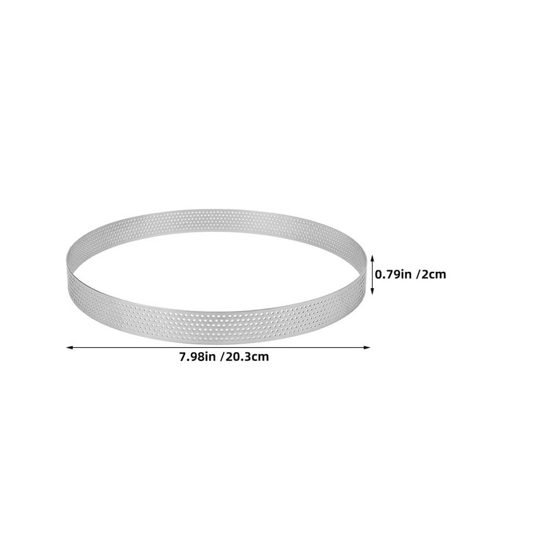 12 Pcs Round Cake Rings Stainless Steel Perforated Tart Molds For Baking gallery