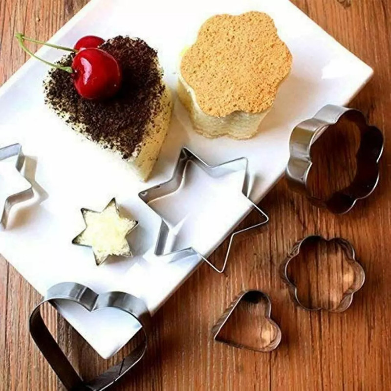 Fruit Molds Stainless Steel Heart Flower Round Star Cutter Set gallery