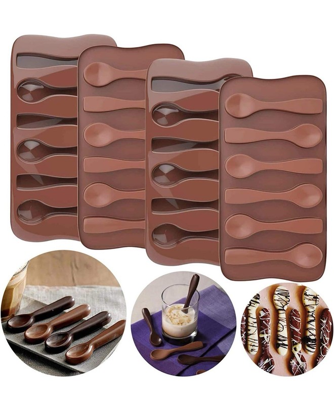 Palksky Hot Chocolate Spoon Molds – Candy Cane & Peppermint Silicone….
