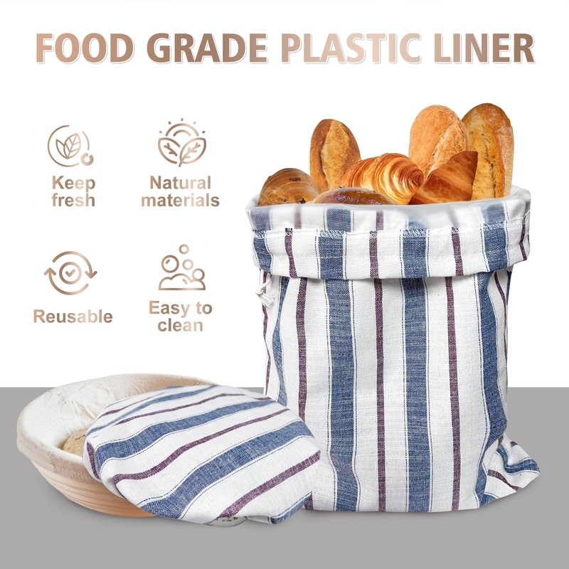 3Pack Reusable Bread Bags for Homemade Sourdough and Proofing Bowl Cover, Kee... gallery