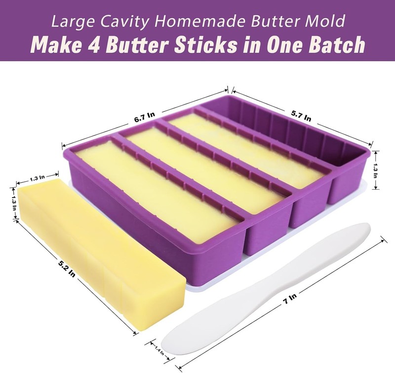 Silicone Butter Molds with Lid & Spatulas - Large Cavity, Non-Stick Homemade But gallery