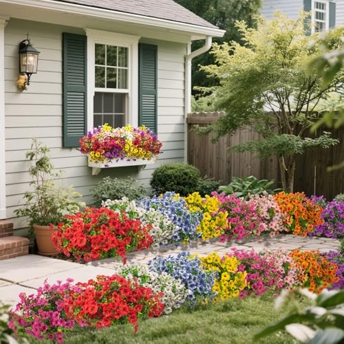 Grunyia 20 Bundles Artificial Flowers for Outdoors, UV Resistant Fake White gallery