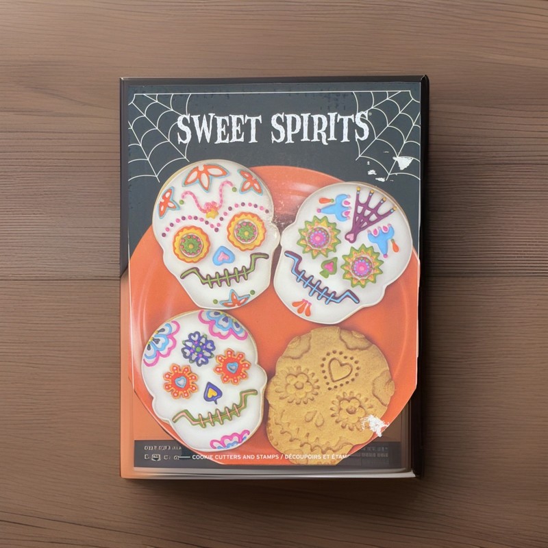 New Genuine Fred Sweet Spirits Day of the Dead Cookie Cutters/Stamps Set of 4