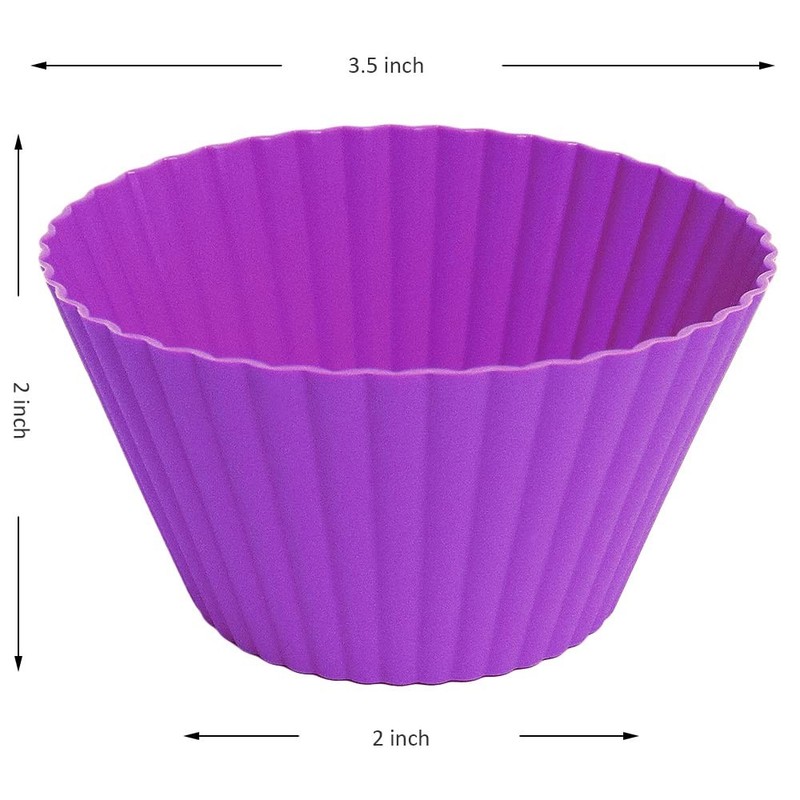 Pharamat Extra Large Silicone Cupcake Muffin Cups 12 Pack, 3.54 Inch gallery
