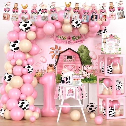 Party Inspo Farm 1st Party Decorations Girl, 131 PCs Farm Animal Birthday gallery