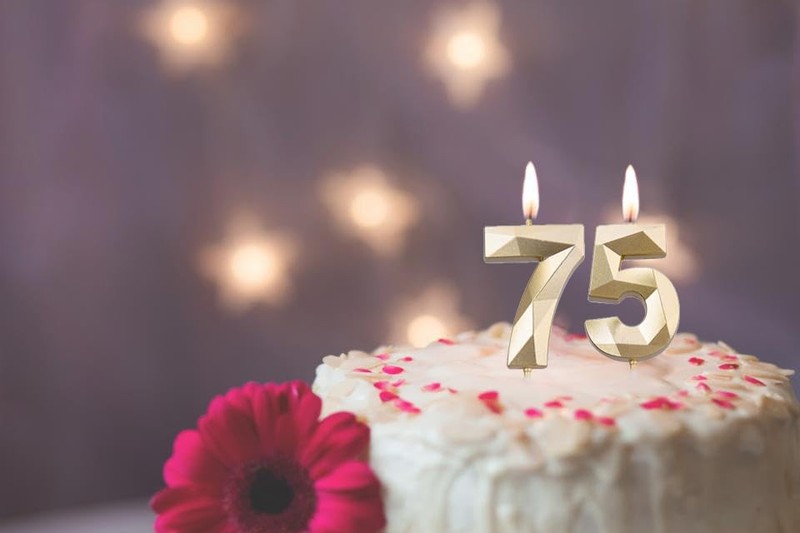 2 inch & 57 Birthday Candles, 3D Diamond Number 75th & 57th Cake Gold 75 Gold gallery
