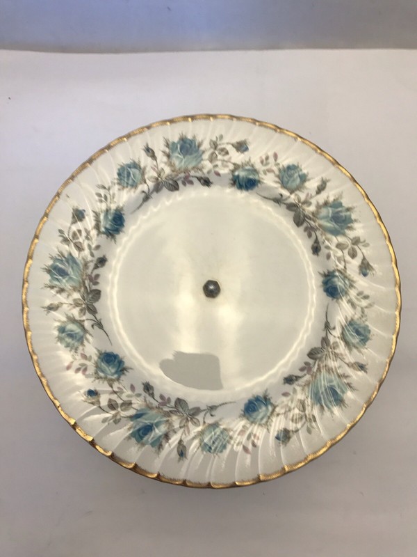 Burleighware England Ironstone 2 Tier Cake Stand Round Blue/ White gallery