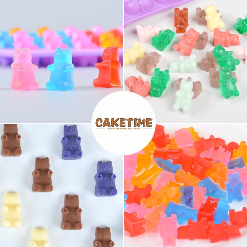Gummy Molds Bear Candy Silicone - Mini Size Chocolate Gummy Molds with 2 Drop gallery