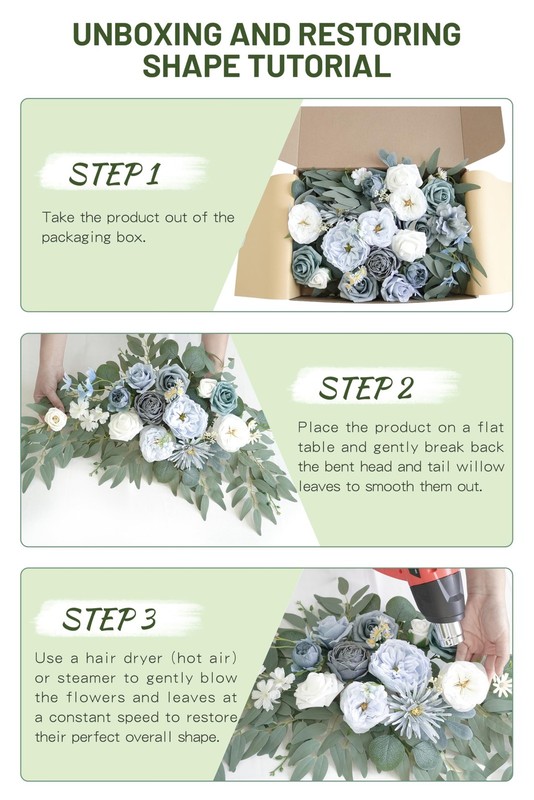 Piklado Faux Flower Swag Set of 2 for Wedding Arch & Welcome Signs gallery