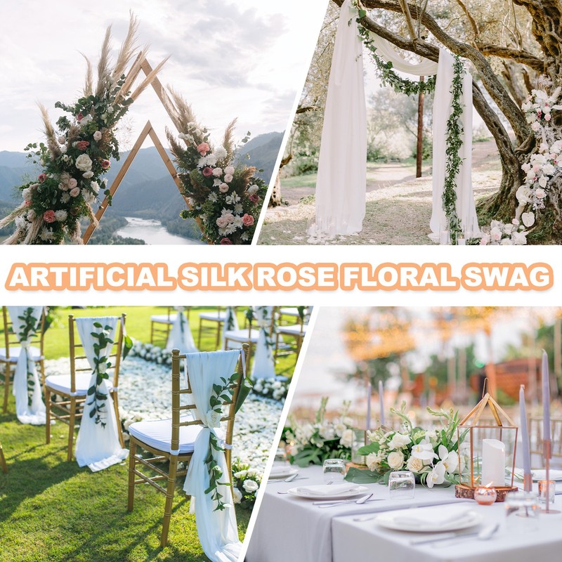 Bridal Floral Bow, 2Pcs, Black/Wine, for Signage Background Welcome gallery