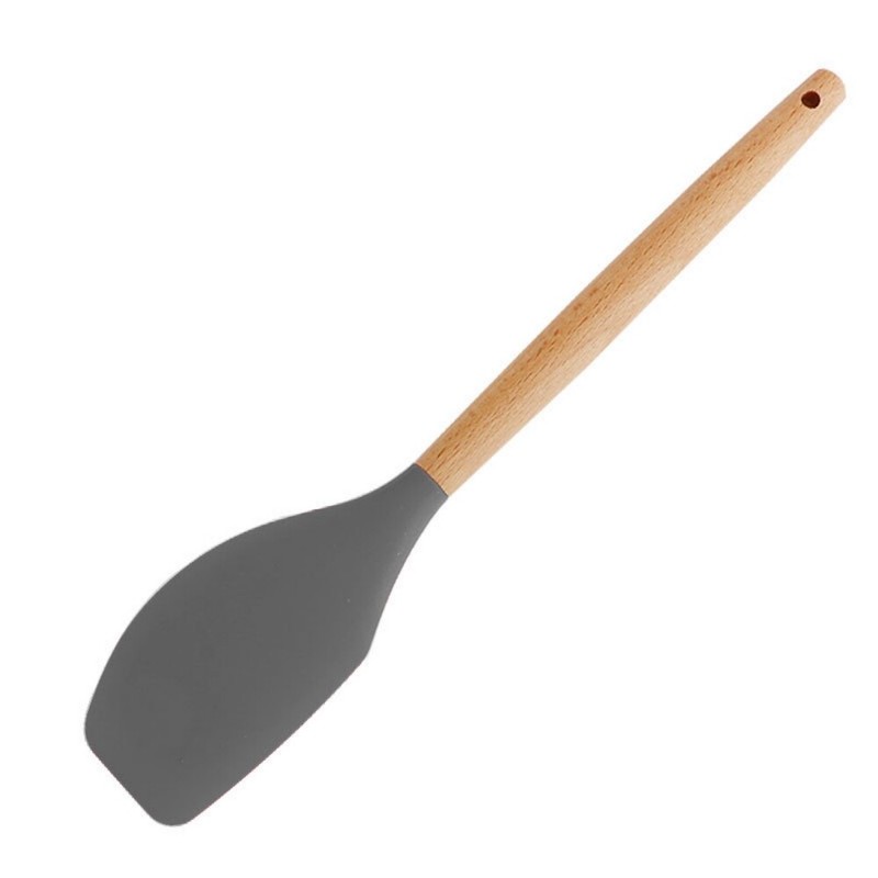 8 Colors Scraper Flour Mixer Baking Butter Silicone Wood Handle Cake Cream gallery