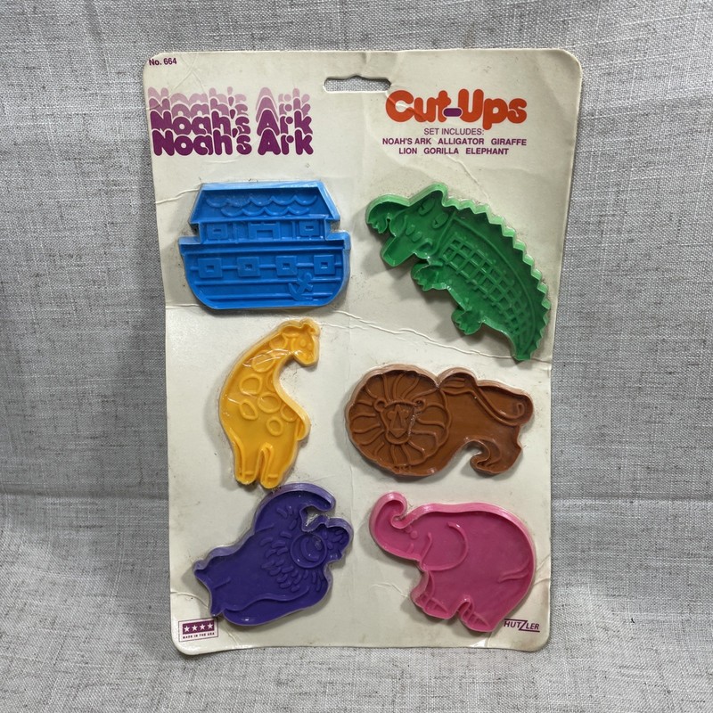 Vintage Noah’s Ark Cookie Cutters New Old Stock Set of 6 Cut-Ups Hutzler USA