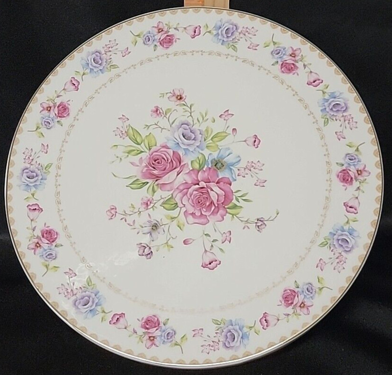 Grace Teaware Floral Bouquet Footed Cake Plate 11" x 4" NEW gallery
